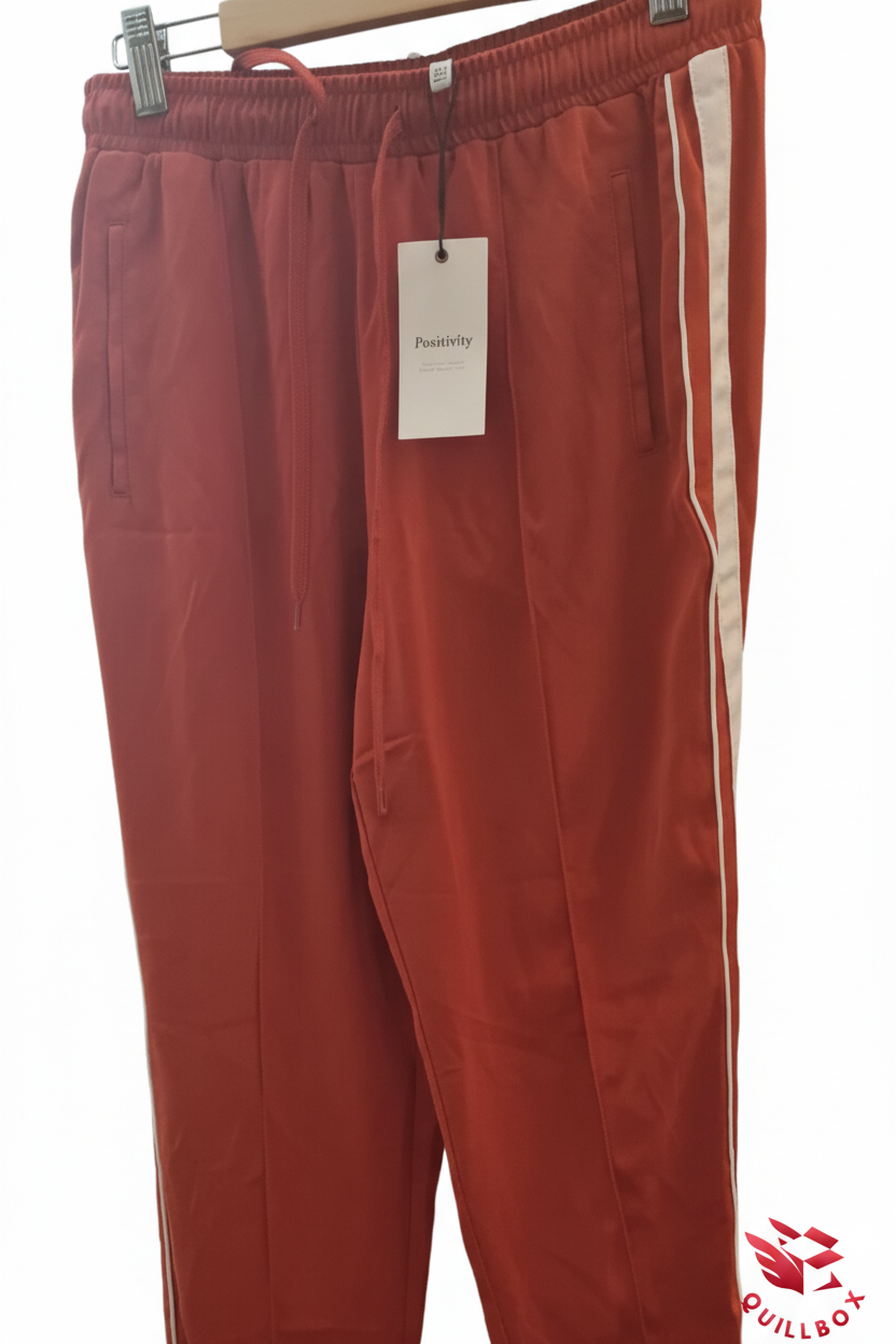Pantalón terracota franja blanca - detalle cinturilla