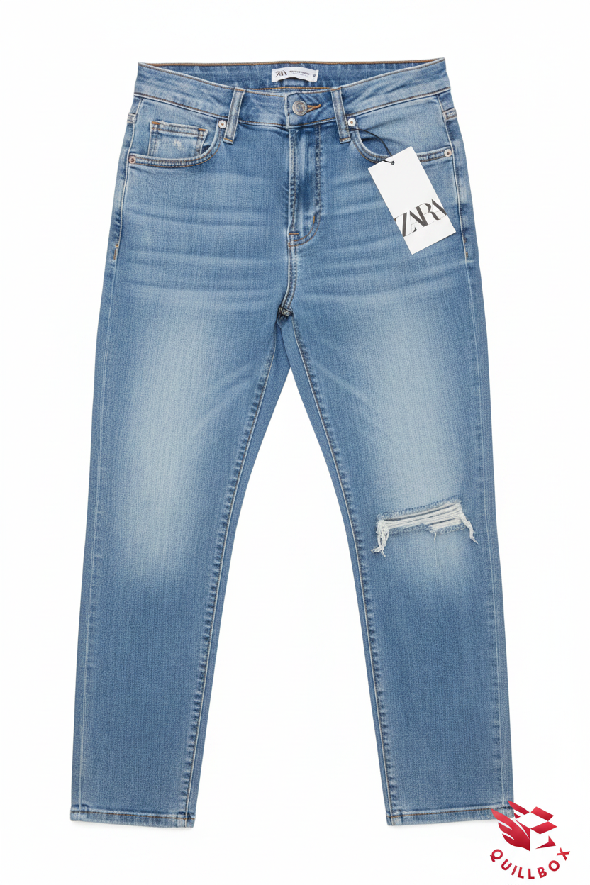 Vaqueros skinny azul roto - detalle frontal
