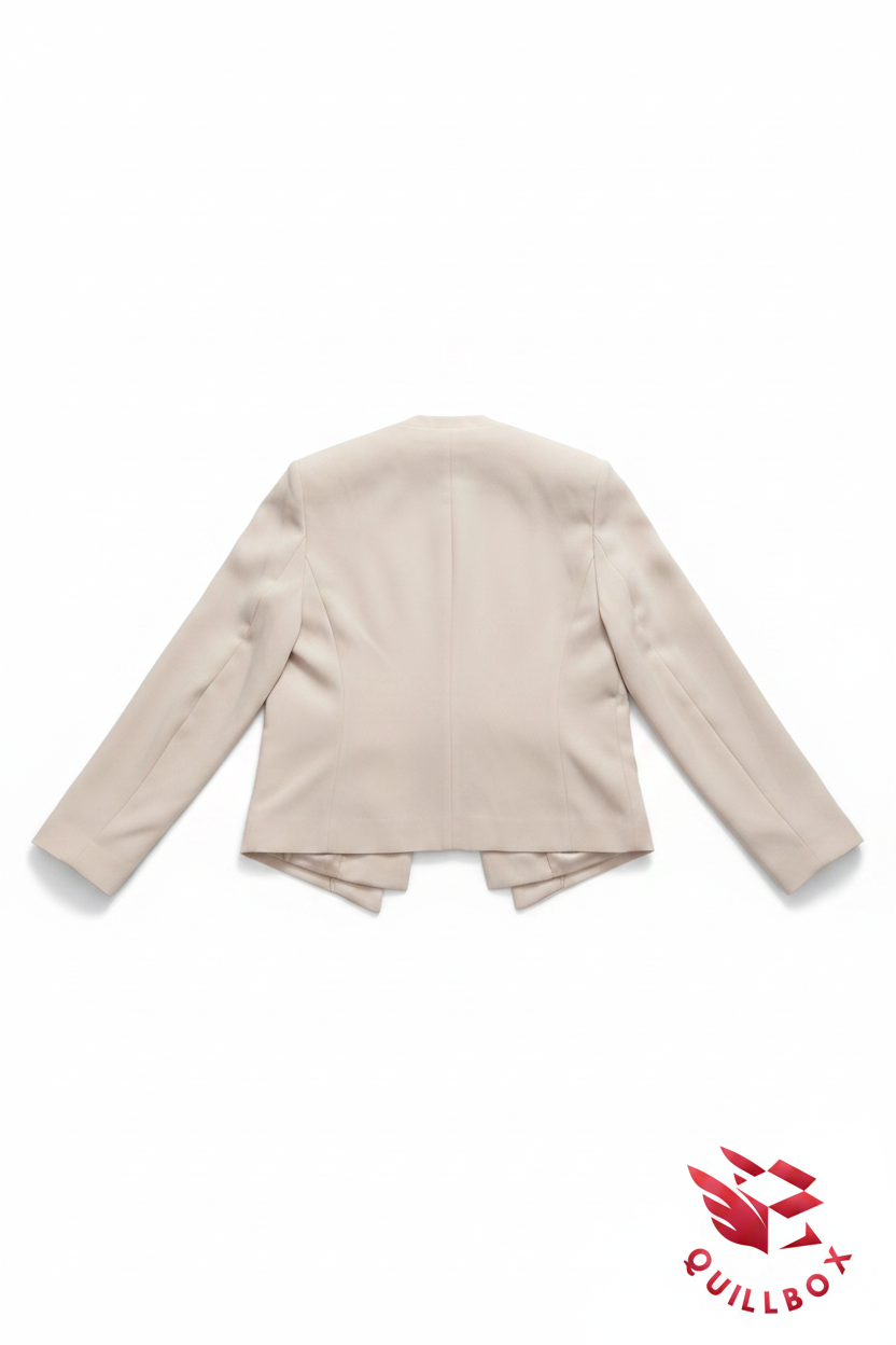 Blazer crudo collarless Mango - vista trasera fondo blanco