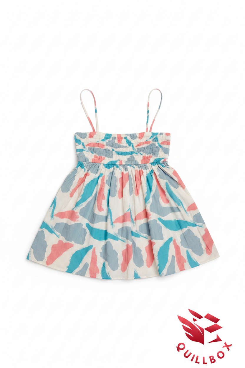 Vestido mini pinceladas - vista frontal cercana detalle cuerpo