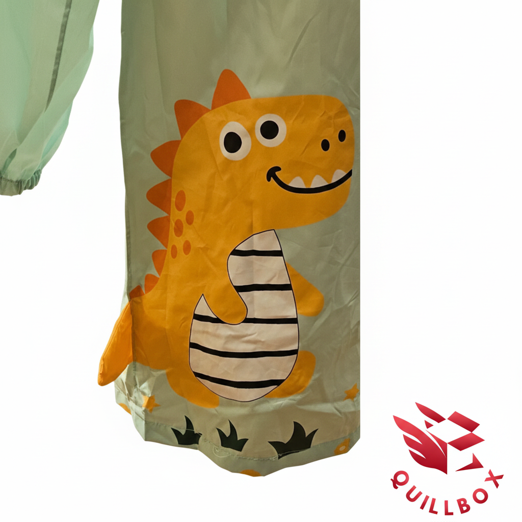 Chubasquero dinosaurio - aplique dino naranja