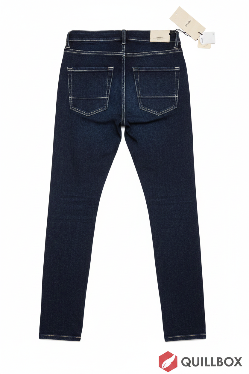 Jeans skinny medium rise Bershka - vista trasera bolsillos patch