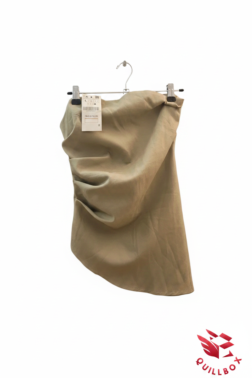 Falda drapeada beige - vista frontal