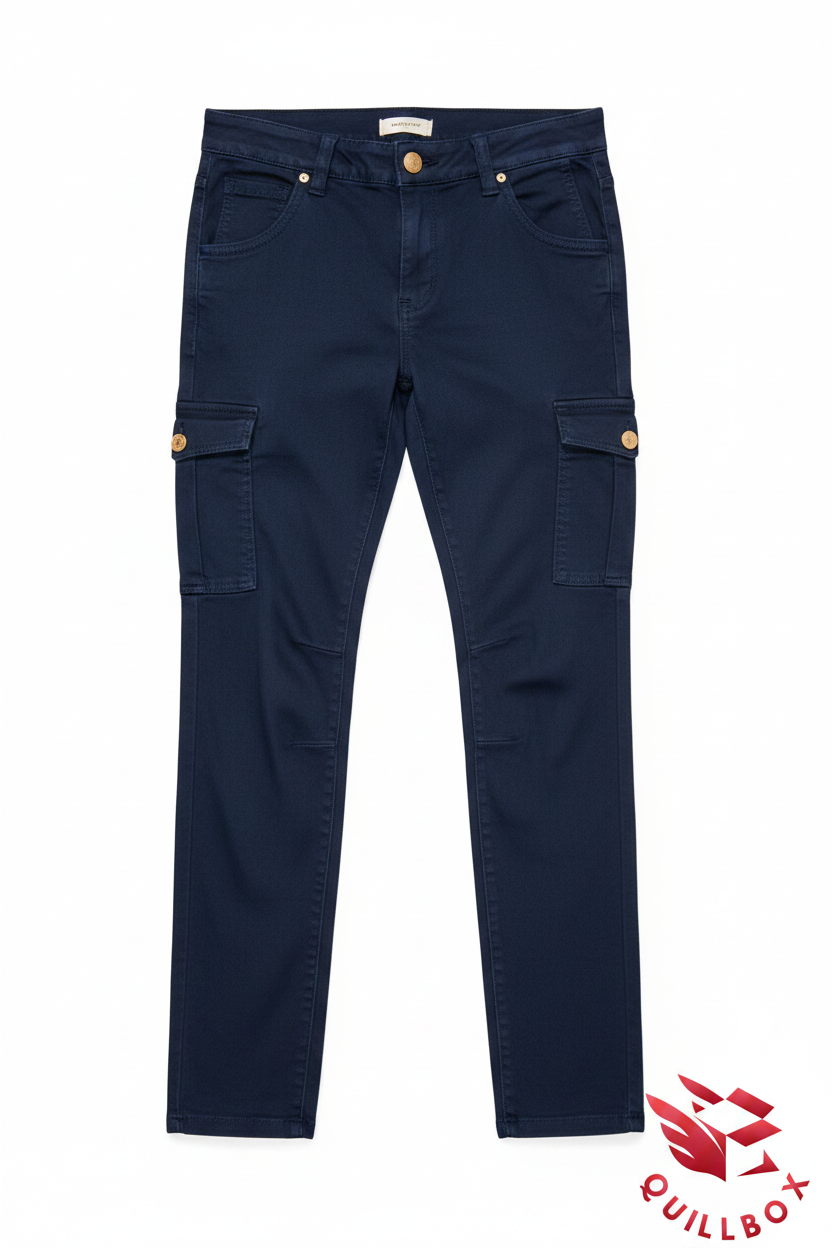 Pantalón cargo azul marino - vista frontal completa