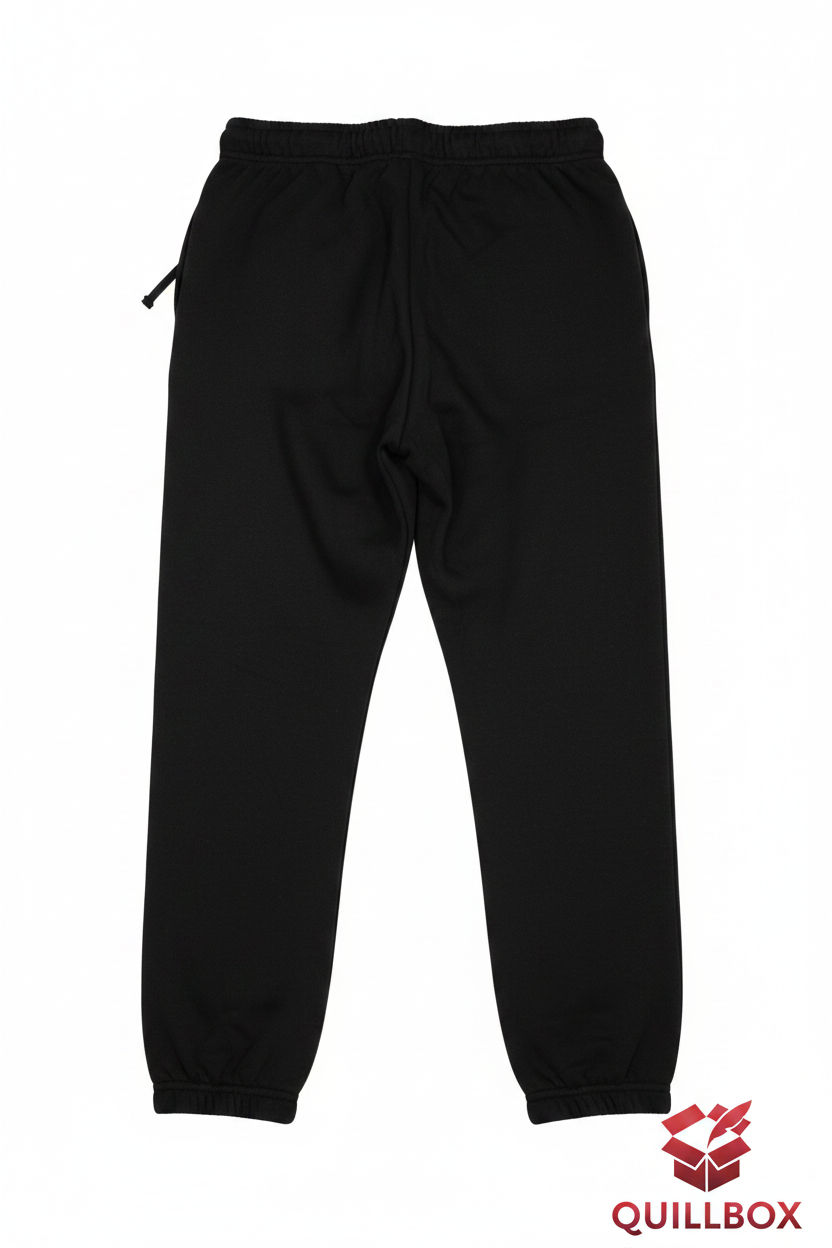 Jogger negro YoungLA - vista trasera liso con puños elásticos