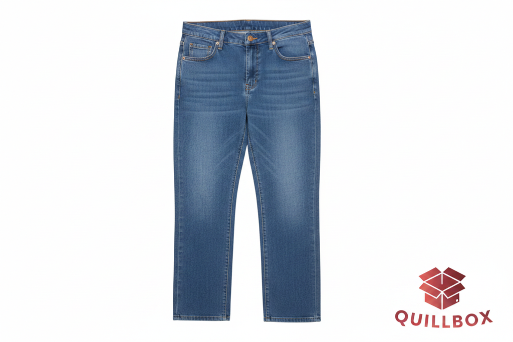 Jeans cropped azul medio JEANS WEAR - vista frontal corte recto