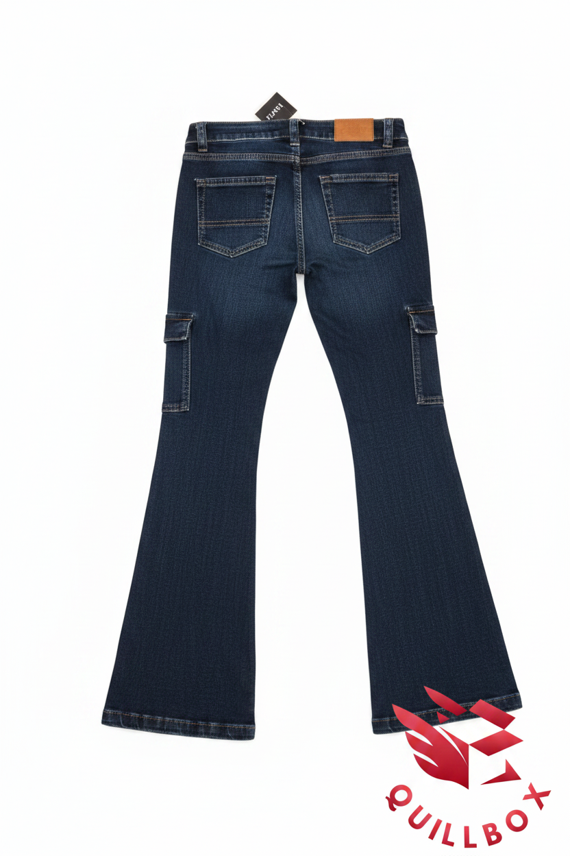 Pantalones cargo flare vaqueros