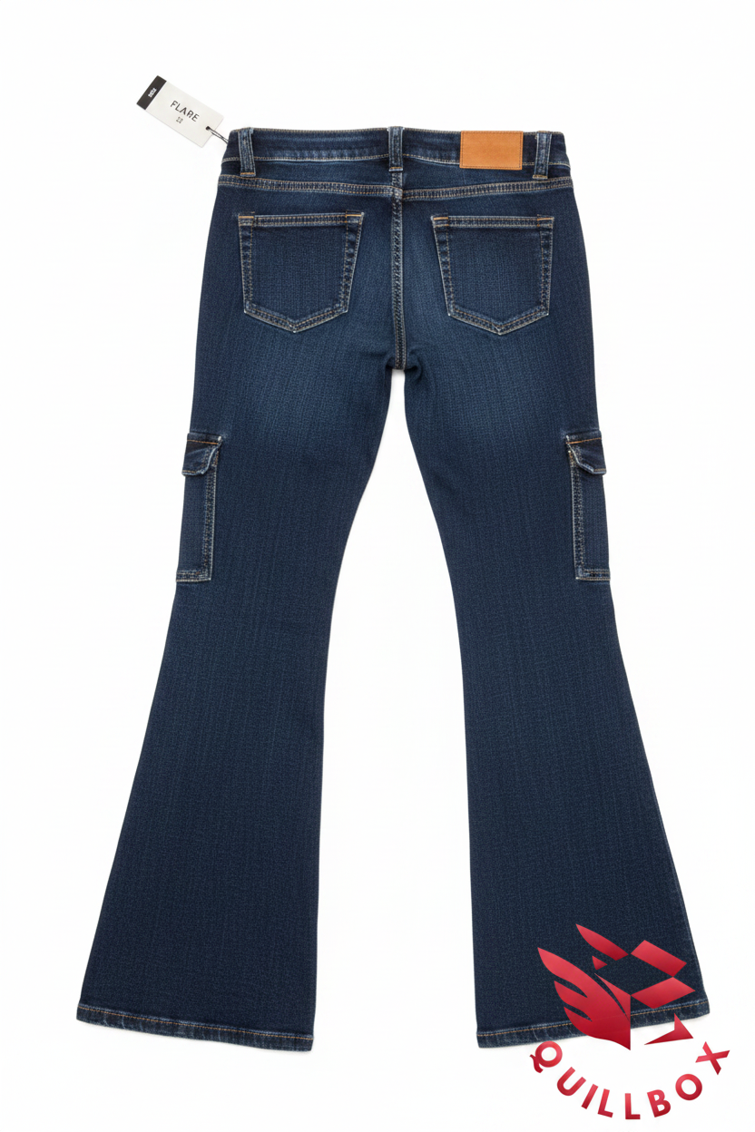 Pantalones cargo flare vaqueros