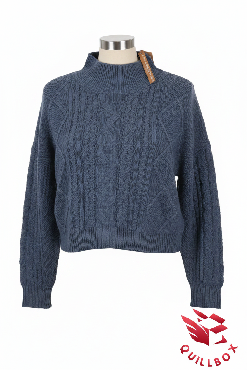 Jersey de punto trenzado azul
