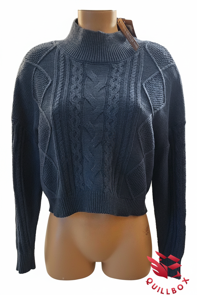 Jersey de punto trenzado azul