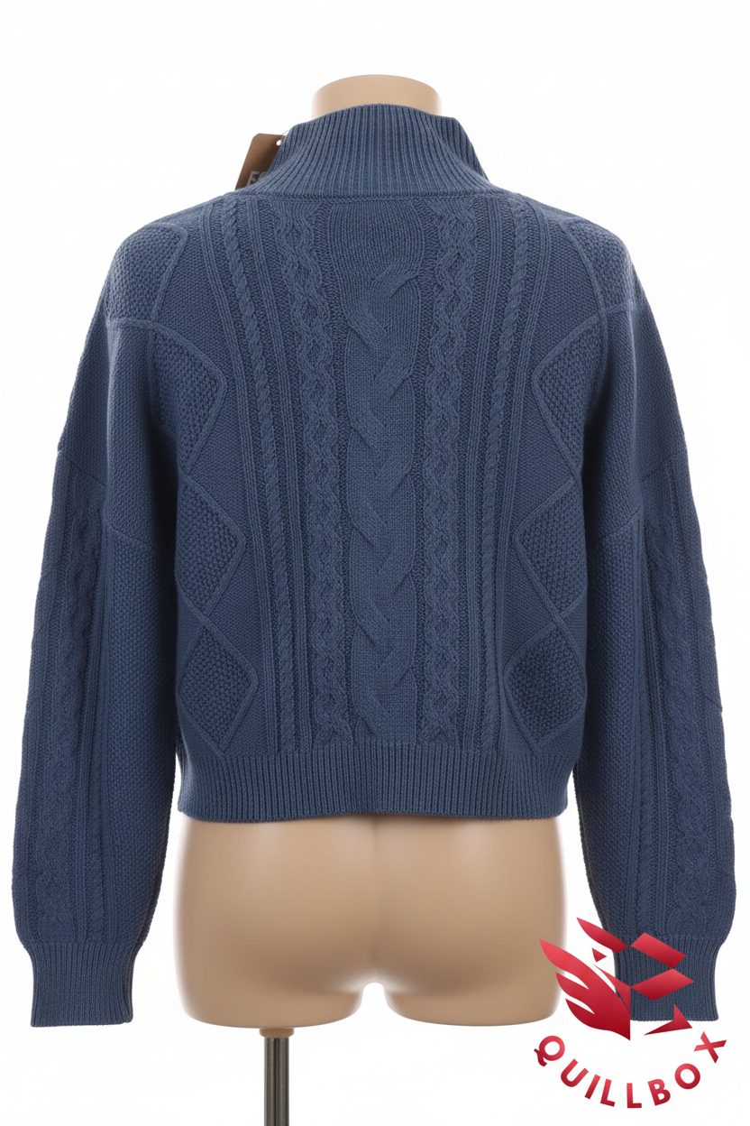 Jersey de punto trenzado azul