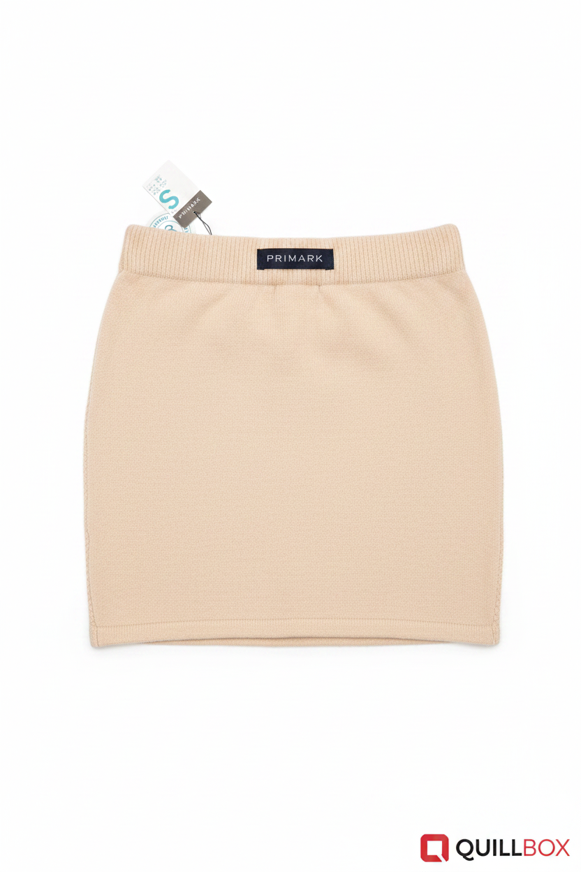 Falda punto beige