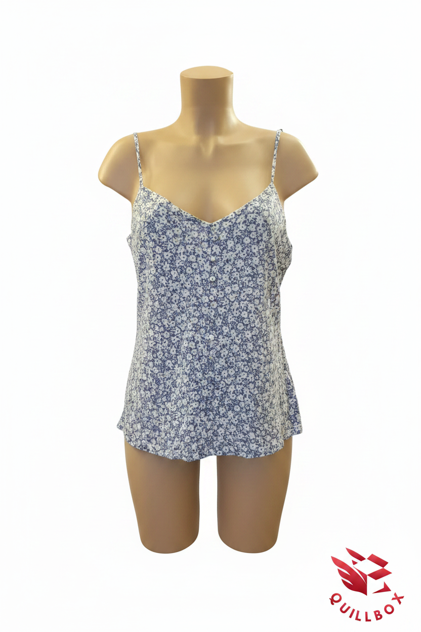 Floral adjustable spaghetti strap top