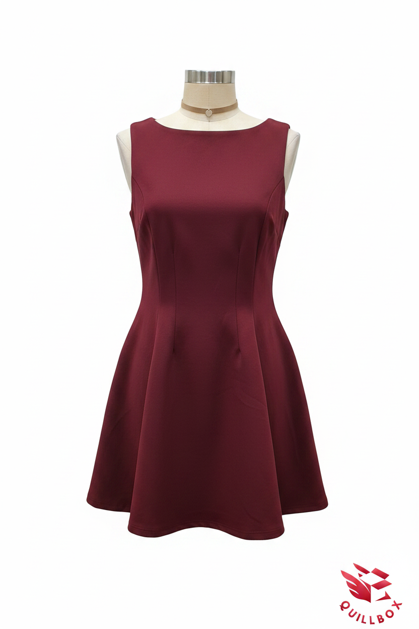 Sleeveless burgundy short dress