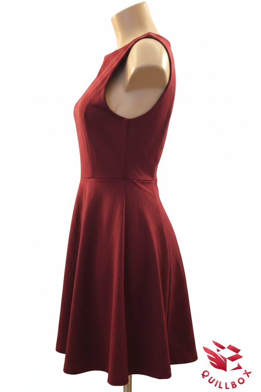 Sleeveless burgundy short dress