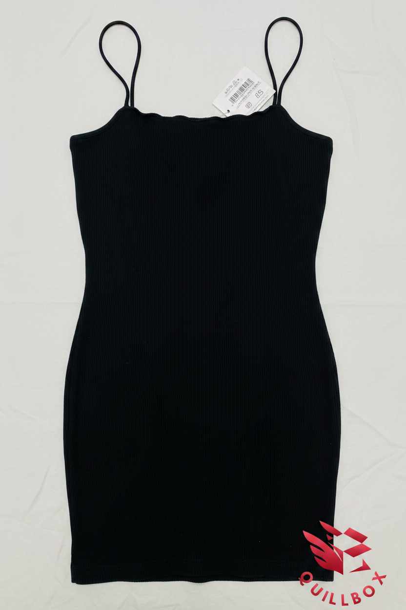 Vestido Negro Ajustado Tirantes Finos