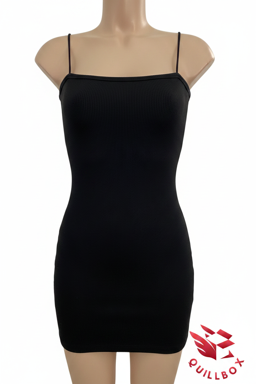 Vestido Negro Ajustado Tirantes Finos
