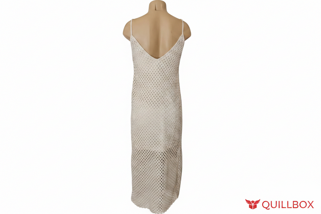 Long white/off-white openwork knit dress!