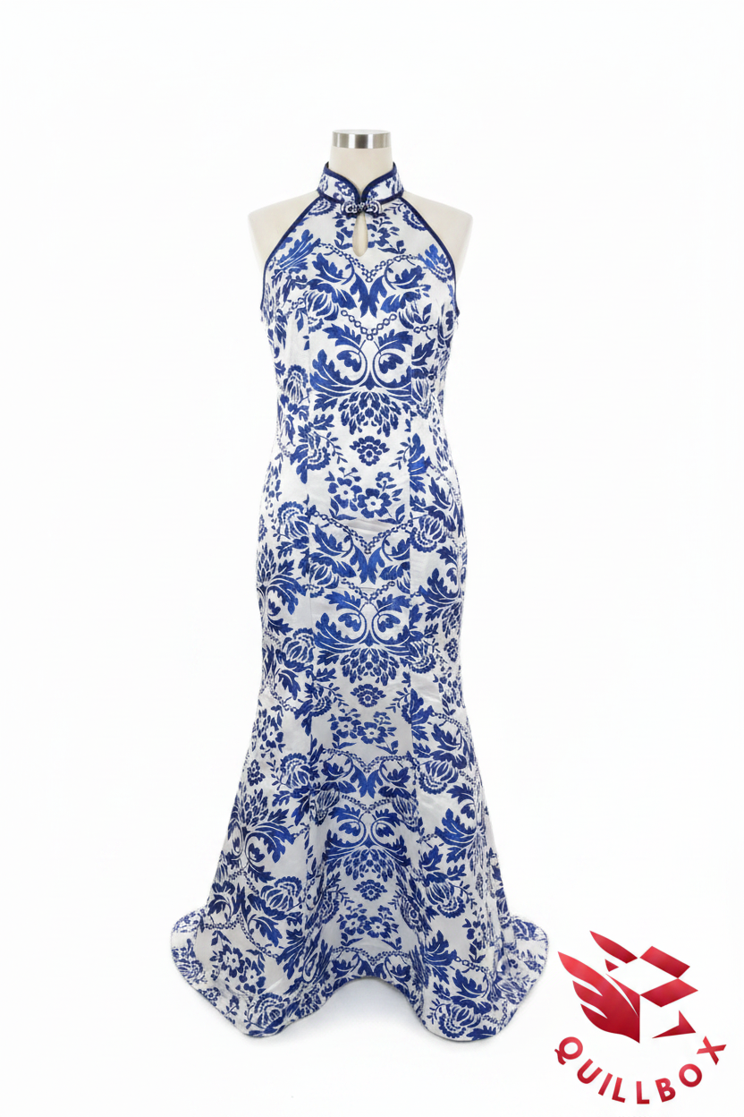 Vestido elegante Azul y Blanco!