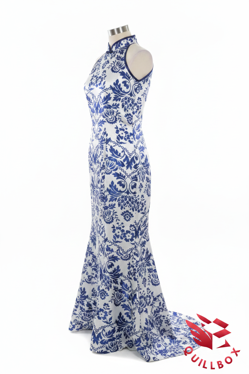 Vestido elegante Azul y Blanco!