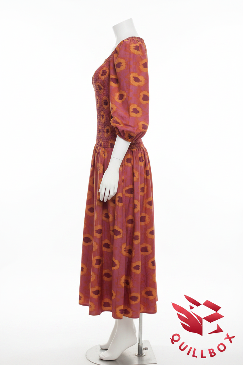 Vestido largo estampado Ikat