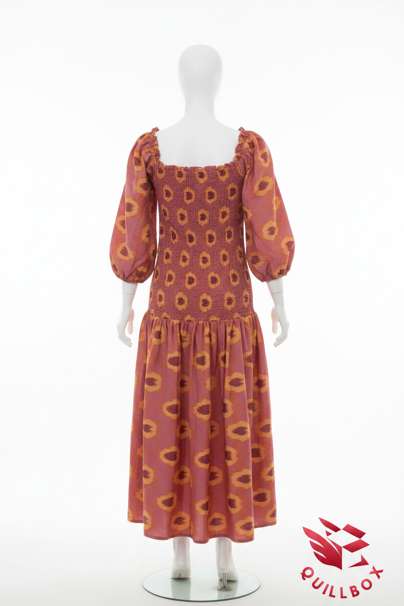 Vestido largo estampado Ikat