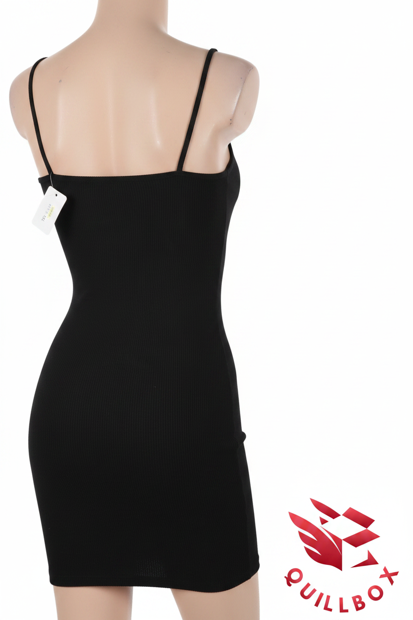 Vestido Negro Ajustado Tirantes Finos